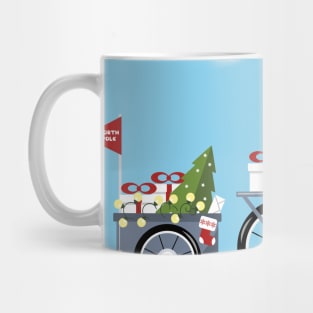 Santa Claus  riding a bike with gifts Mug